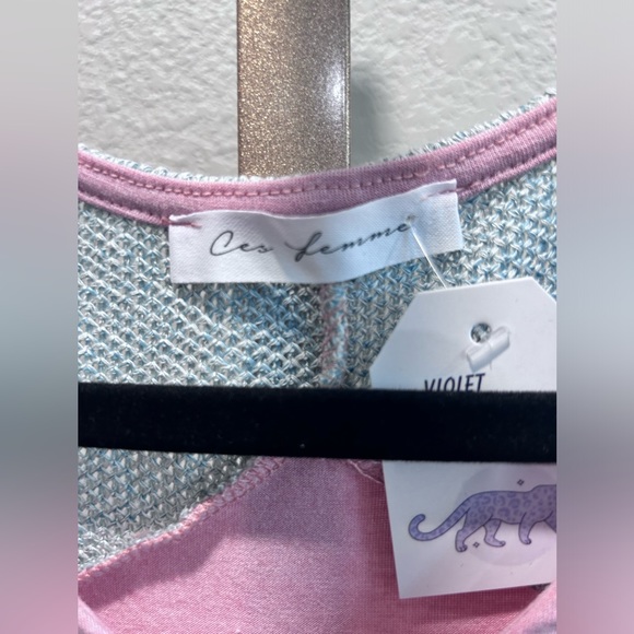 NWT Ces Femme Women’s Jersey Top Pink Size Small - Picture 2 of 6